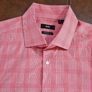 Boss Men's Egyptian Cotten Button Down Shirt, Size 18 but fits like XL